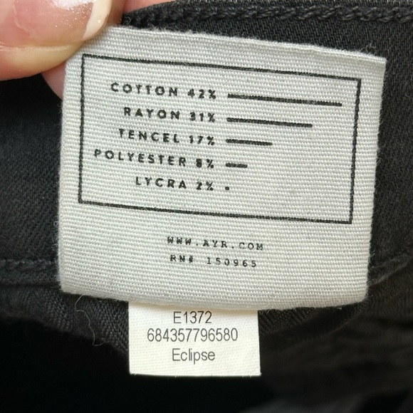 AYR The Chiller Eclipse Black Jeans W 29 L 28 Skinny Leg Stretchy Soft Body-con - Picture 9 of 16